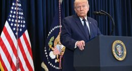President Donald Trump speaks during a press conference at Trump National Doral in Miami, Florida, on March 9
