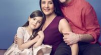 Pilli Cortese, 55, with her husband Ross Lowe, 34, and their five-year-old daughter Amelie