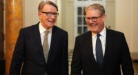Sir Keir with Mandelson during a welcome reception at the US ambassador's residence on February 26, 2025 in Washington DC. It emerged this week that Sir Keir Starmer did not personally speak to Mandelson before his appointment