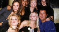The Spice Girls with their manager Simon Fuller, and Emma Bunton¿s mother, Pauline, in 1997