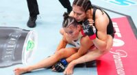 Alexa Grasso secures a rear chokehold against Maycee Barber, who already appeared KO'd