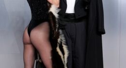 Stars hit the red carpet at the Vanity Fair Oscars Party in a slew of racy ensembles - led by Canadian dancer Emilie Livingston, who arrived with Jeff Goldblum and sported a skimpy bodysuit, tights and pointed-toe heels