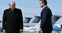 President Donald Trump and Secretary of War Pete Hegseth arrive for the dignified transfer of six US military members killed on a refueling plan in a mid-air crash over western Iraq last week