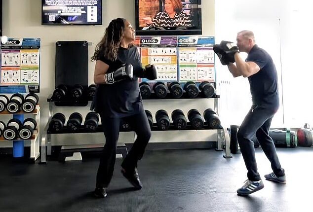 Alison Hammond showed off her incredible 11-stone weight loss as she worked up a sweat during a gruelling boxing session in a video shared to Instagram on Saturday