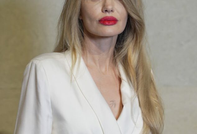 Angelina Jolie opted for boudoir attire to attend a Tom Ford event in Shanghai, China on Sunday