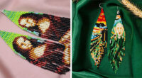 Artist Creates Tiny Wearable Versions Of Famous Classical Paintings Using Beads (23 Pics)