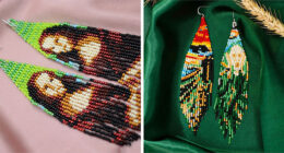 Artist Creates Tiny Wearable Versions Of Famous Classical Paintings Using Beads (23 Pics)
