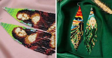Artist Creates Tiny Wearable Versions Of Famous Classical Paintings Using Beads (23 Pics)