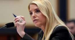 Attorney General Pam Bondi testifies before a House Judiciary Committee hearing on oversight of the Justice Department, on Capitol Hill in Washington, DC, February 11