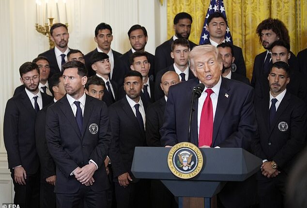 Lionel Messi listened on awkwardly as Donald Trump ranted about Iran at the White House