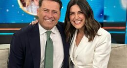 Samantha Armytage and Amelia Adams appear to be the top candidates to replace Sarah Abo (right) as co-host of Nine's Today show (Pictured with Karl Stefanovic)