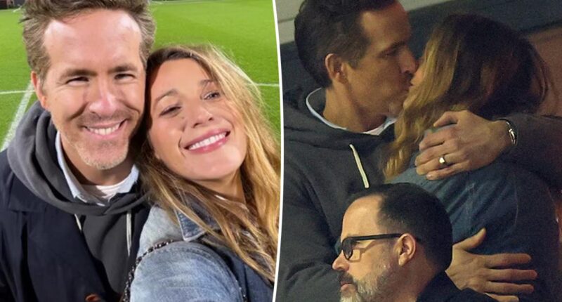 Blake Lively and Ryan Reynolds kiss at Wrexham game