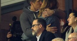 Blake Lively, 38, shared a passionate kiss with husband Ryan Reynolds during a rare joint appearance on Saturday at a soccer match in Wales
