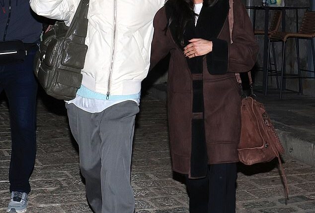 Brad Pitt and cuddled his girlfriend Ines de Ramon days after his estranged son shockingly dropped his last name