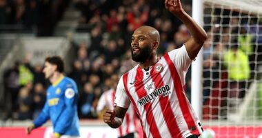 Igor Thiago scored Brentford's second goal after receiving his first call-up to the Brazil team