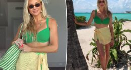 Brittany Aldean shows off green bikini in spring break beach photos with family