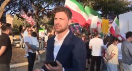 CBS Austin reporter Vinny Martorano broadcasts live outside the Texas Capitol on Saturday, during coverage that was livestreamed to the station's Facebook