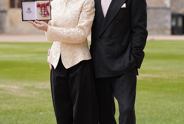 Carey Mulligan was supported by her husband Marcus Mumford as she was awarded with a CBE by King Charles at Windsor Castle