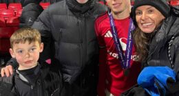 Wayne Rooney's son, Kai (second right), is enjoying success in Manchester United's academy