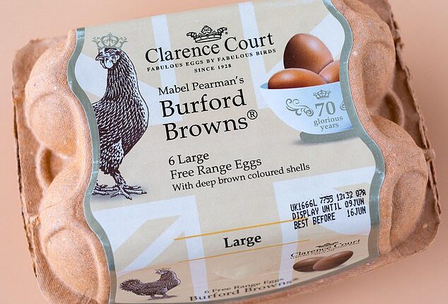 The brightly hued box of a Burford Brown ¿ the egg of choice for middle-class shoppers