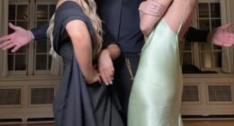 David Beckham filmed a series of fun TikTok videos with his family ahead of his wife Victoria's Paris Fashion Week show on Friday (pictured with Harper and Cruz's girlfriend Jackie)