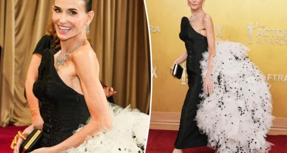 Demi Moore wears dramatic Schiaparelli Couture gown on SAG Actor Awards 2026 red carpet