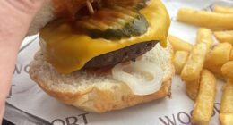 A patron posted an online review and this photo after recently ordering a 'Woody Cheesy' burger at the Woodport Hotel