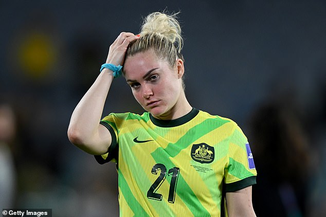 Matildas defender Ellie Carpenter vented her frustrations at an official in the second half