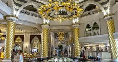 Sheikh Mohammed's war bunker: Zabeel Palace, where Dubai's rulers - the Al Maktoum family - live is said to have several safe rooms and its own separate power supply which could keep them safe for weeks (Pictured: a public room at Zabeel Palace)