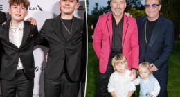 Elton John's teen sons look all grown up in rare family portrait