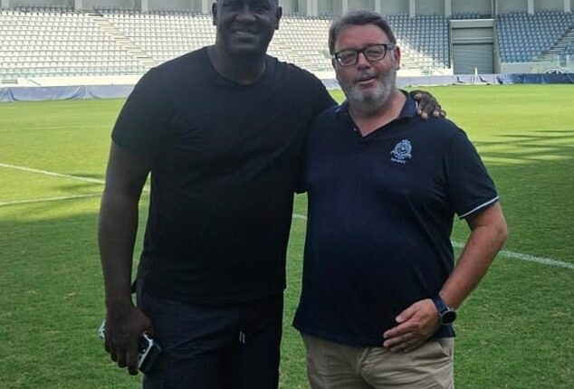 Emile Heskey and Craig Gabriel pictured together as the 'saviours' of Apollon Limassol