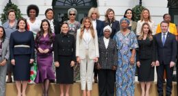 Melania Trump and her group of global First Ladies gathered at the Fostering the Future Together Global Coalition Summit