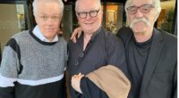 Father Ted stars Patrick McDonnell, Ben Keaton (centre) and Paddy Ward at Comic Con in Belfast in 2024