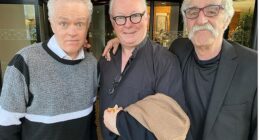 Father Ted stars Patrick McDonnell, Ben Keaton (centre) and Paddy Ward at Comic Con in Belfast in 2024