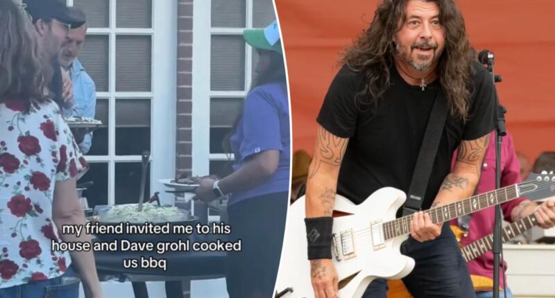 Foo Fighters frontman Dave Grohl surprises guests by serving BBQ at LA backyard bash