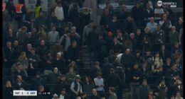 TV cameras spotted Spurs fans heading for the exits after a dismal first half against Palace