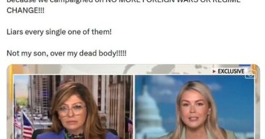 Marjorie Taylor Greene led outrage on social media over Press Secretary Karoline Leavitt refusing to rule out a US draft for the conflict in Iran