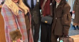 Gemma Collins is 'asked for a photo by unlikely fan and former Prime Minister David Cameron before chatting politics at the Cheltenham Festival'