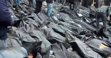 Iranians fear a resurgence of mass killings, as seen during the brutal crackdown on protests in January. Pictured: Families gather in Kahrizak to search for relatives killed during the regime's violent crackdown on protests in January