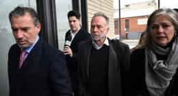 Bill Swale (centre) had tried to avoid giving evidence into a coronial inquest into a crash he caused