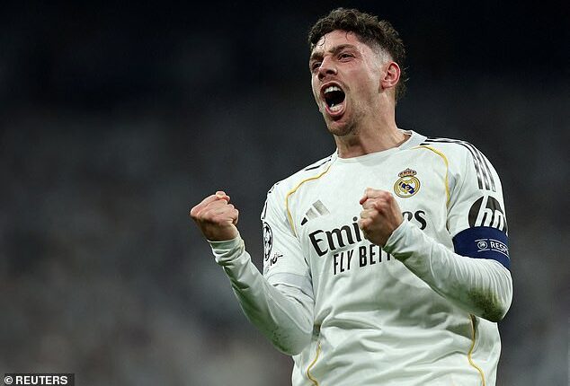 Federico Valverde, 27, was hailed by Spanish daily Marca after a brilliant display for Madrid