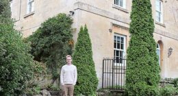 Pip at the Somerset home he swapped for a two-bed flat in Kennington