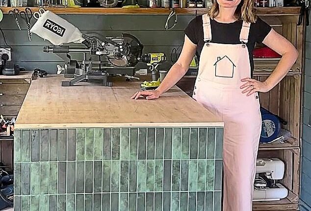 Laura in her workspace