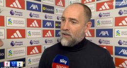 Igor Tudor shared a tense exchange with Sky's Patrick Davidson after Spurs' 1-1 draw