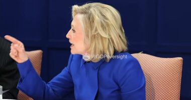 'I'm done with this,' Hillary yelled after her lawyer informed the House Oversight Committee that a photo was circulating online. Republican lawmaker Lauren Boebert admitted that she took a photo before the hearing began and promised Hillary: 'I will take that down.' 'It doesn't matter, we all are abiding by the same rules,' Hillary shrieked at Boebert, banging her fist on the table and pointing at the Republican