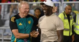Dwight Yorke (right) left his role as Trinidad and Tobago head coach after refusing to take a pay cut following failure to qualify for the World Cup