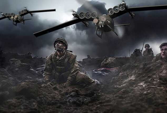 On the attack: A Jackal drone supporting troops on the battlefield in a Flyby mock-up