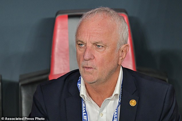 Iraq's head coach Graham Arnold looks on during a 2026 World Cup play off soccer game
