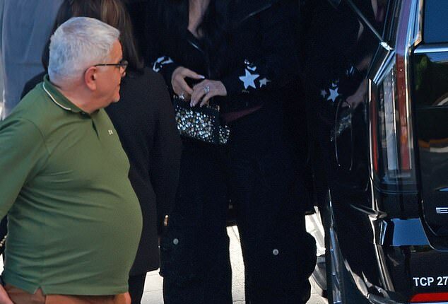 Cher arrived to the Hollywood Roosevelt Hotel on Sunday to attend the nuptials of her son Chaz Bono while wearing some serious wedding bling herself