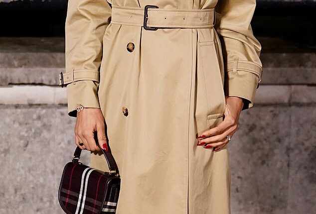 According to celebrity stylist Lisa Talbot, your coat could be ageing you. Pictured: Emma Thynn, Marchioness of Bath at the Burberry London Fashion Week show earlier this week
